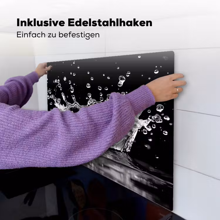 Water - Zwart - Abstract Inductie beschemer met haakjes middel -ky-ophangen-de