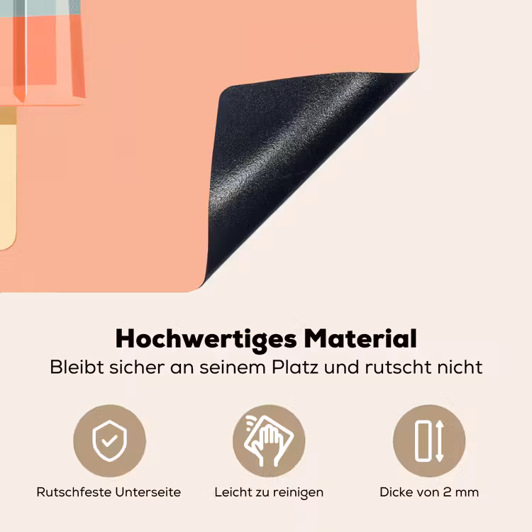 Waterijsje - Pasteltinten - Minimalistisch Inductie beschemer met haakjes klein -ky-onderkant-de