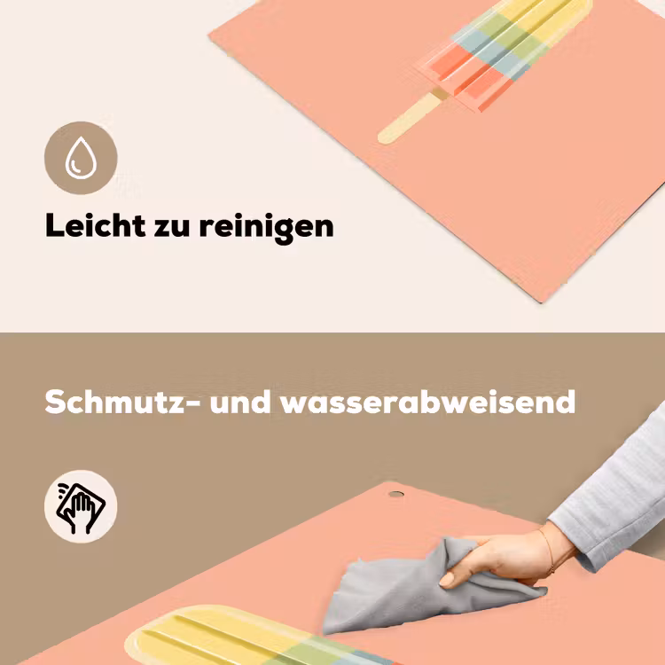Waterijsje - Pasteltinten - Minimalistisch Inductie beschemer met haakjes klein -ky-schoon-de