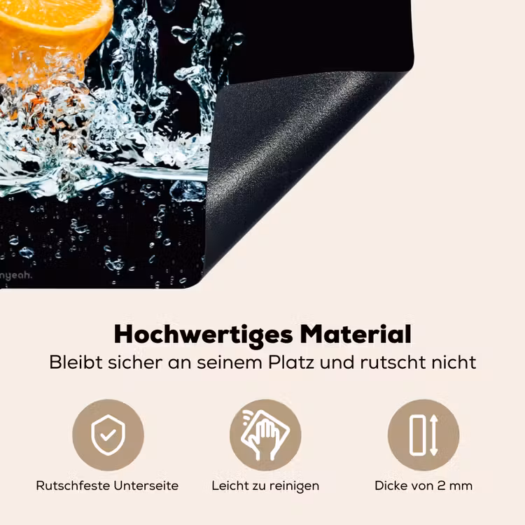 Watersplash - Fruit - Zwart Inductie beschemer met haakjes klein -ky-onderkant-de