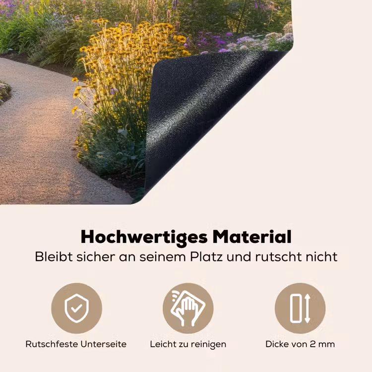 Pad - Bloemen - Park Inductie beschemer met haakjes klein -ky-onderkant-de
