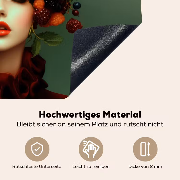 Vrouw - Aardbeien - Frambozen - Bramen - Bessen Inductie beschemer met haakjes klein -ky-onderkant-de