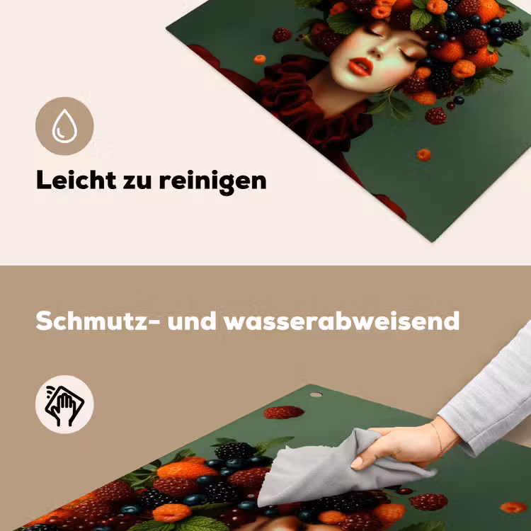 Vrouw - Aardbeien - Frambozen - Bramen - Bessen Inductie beschemer met haakjes klein -ky-schoon-de