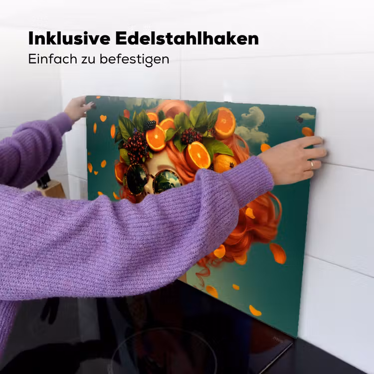 Vrouw - Sinaasappel - Bessen - Oranje Inductie beschemer met haakjes klein -ky-ophangen-de