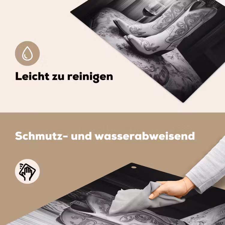 Wijn - Cowboylaarzen - Raamlicht - Wit Inductie beschemer met haakjes klein -ky-schoon-de
