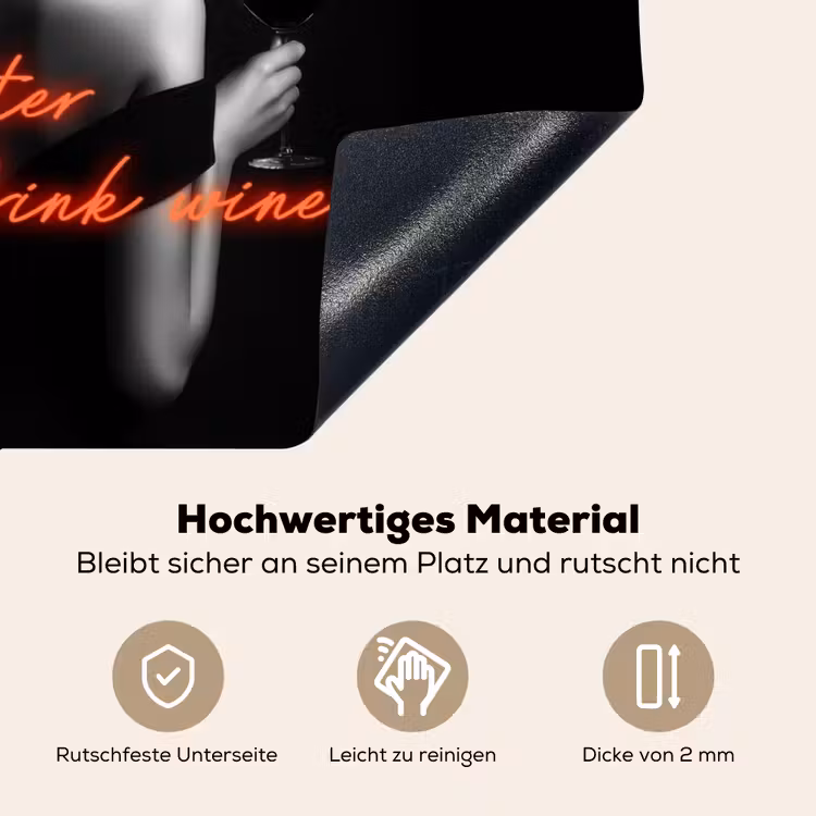 Wijn - Vrouw - Neon - Quote Inductie beschemer met haakjes klein -ky-onderkant-de
