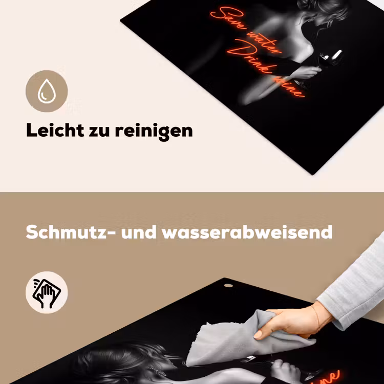 Wijn - Vrouw - Neon - Quote Inductie beschemer met haakjes klein -ky-schoon-de