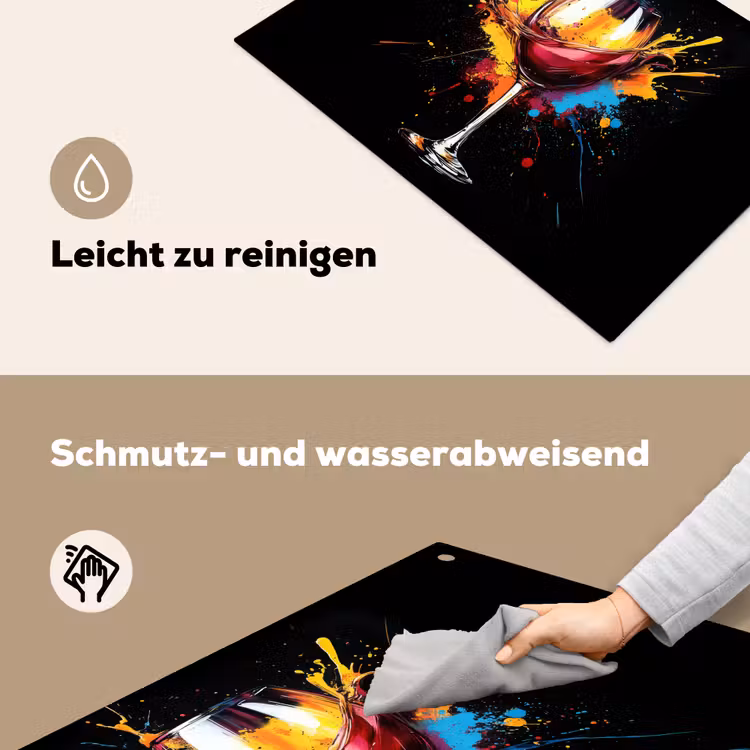 Wijn - Glas - Graffiti - Borrel - Rood - Verf Inductie beschemer met haakjes klein -ky-schoon-de