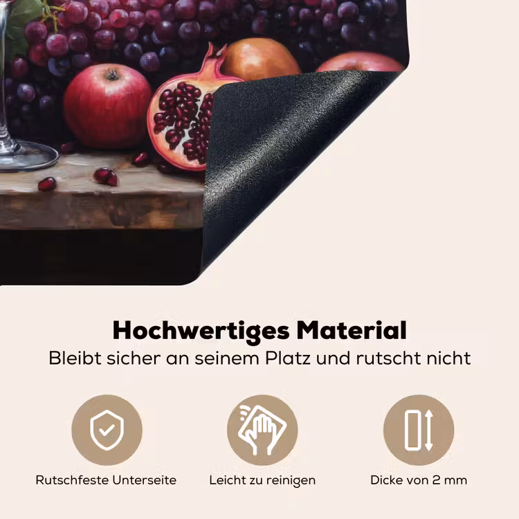 Wijn - Fruit - Stilleven Inductie beschemer met haakjes klein -ky-onderkant-de