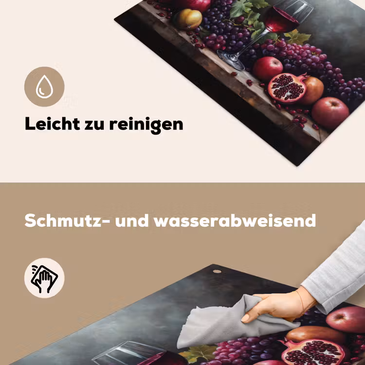Wijn - Fruit - Stilleven Inductie beschemer met haakjes klein -ky-schoon-de