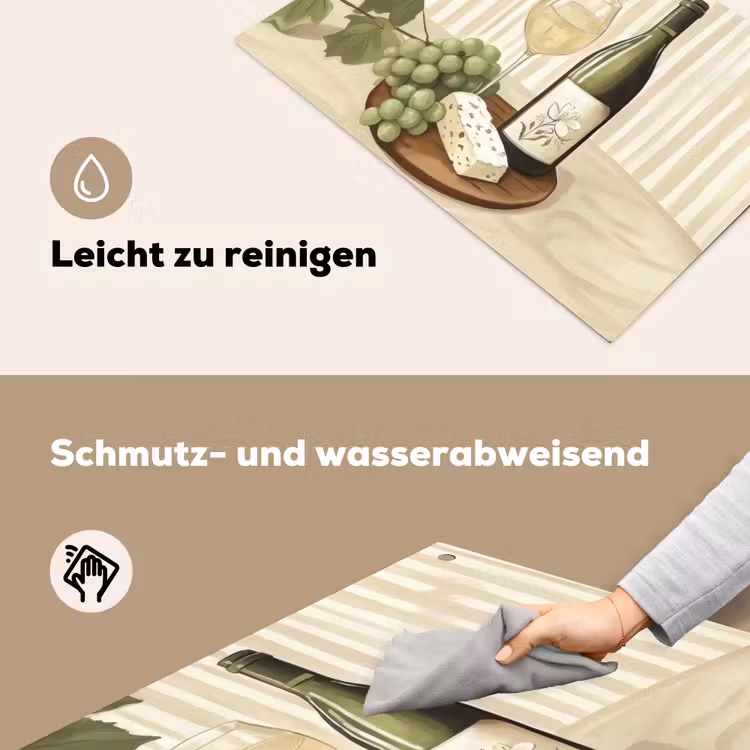 Wijn - Druiven - Kaas - Bladeren Inductie beschemer met haakjes klein -ky-schoon-de