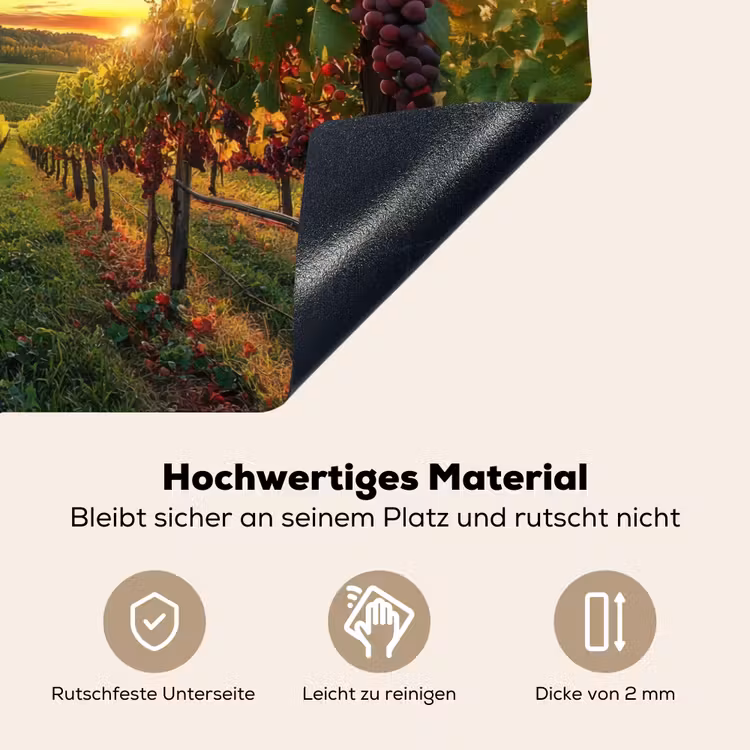 Wijngaard - Druiven - Zonsondergang Inductie beschemer met haakjes klein -ky-onderkant-de