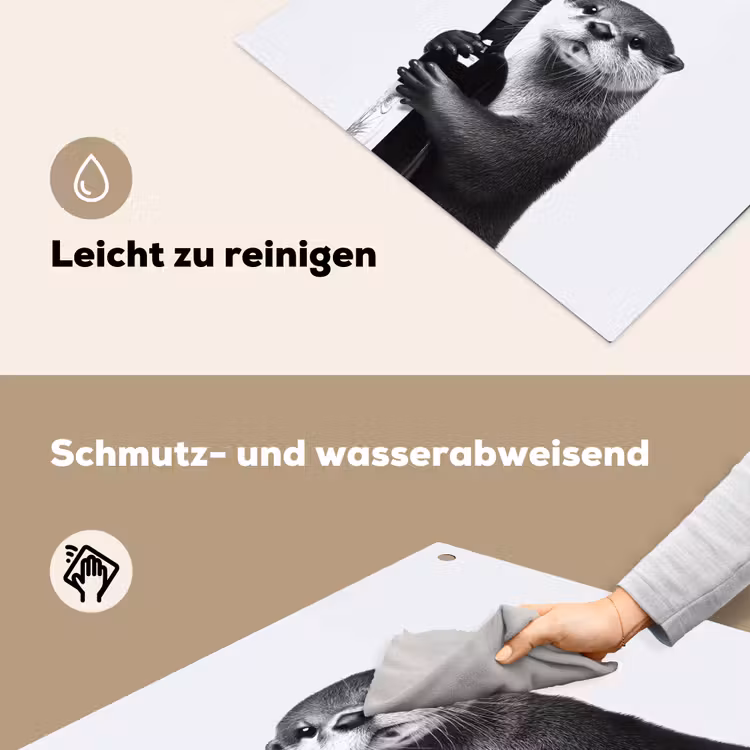 Wijnfles - Otter - Zwart Inductie beschemer met haakjes middel -ky-schoon-de