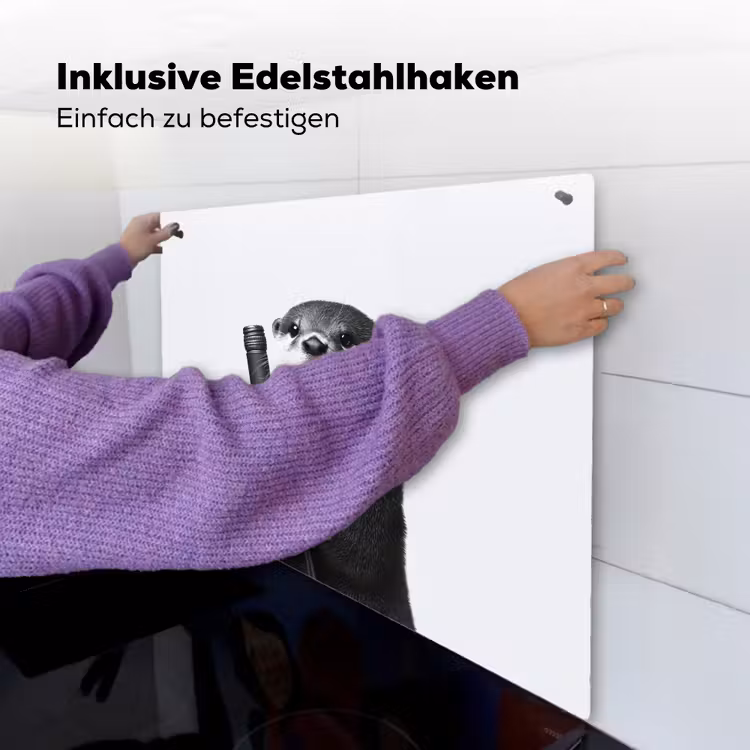 Wijnfles - Otter - Zwart Inductie beschemer met haakjes middel -ky-ophangen-de