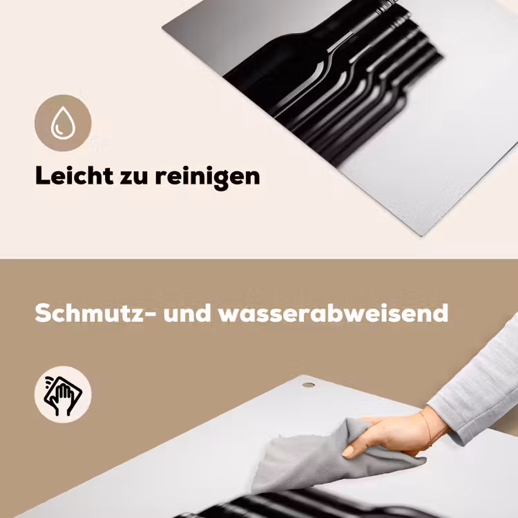 Wijnflessen - Zwart - Minimalistisch Inductie beschemer met haakjes klein -ky-schoon-de