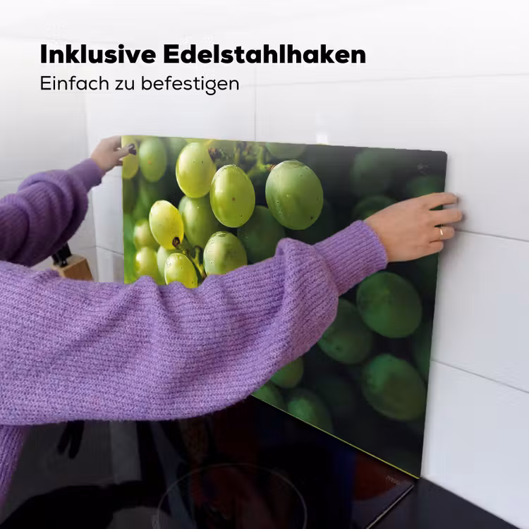 Druiven - Tros - Groen Inductie beschemer met haakjes klein -ky-ophangen-de