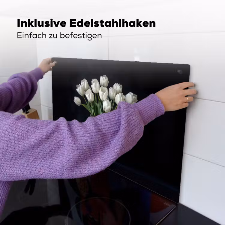 Wit - Bloemen - Tulpen - Vaas Inductie beschemer met haakjes klein -ky-ophangen-de