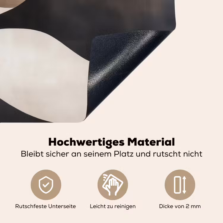 Golven - Abstract - Beige Inductie beschemer met haakjes klein -ky-onderkant-de