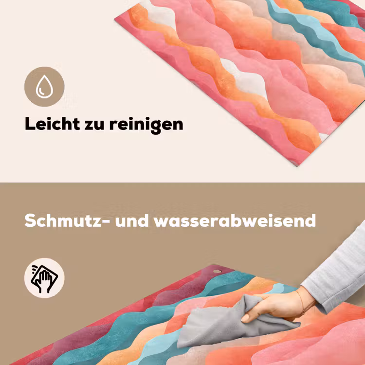 Golven - Kleurrijk - Abstract Inductie beschemer met haakjes klein -ky-schoon-de