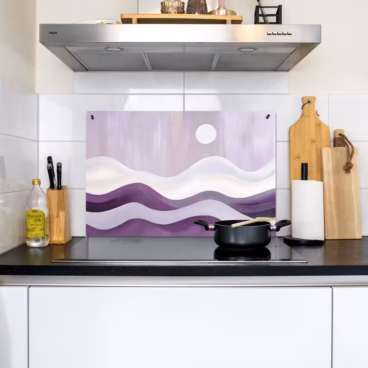 Golven - Heuvels - Abstract - Paars Inductie beschemer met haakjes klein -sfeer2