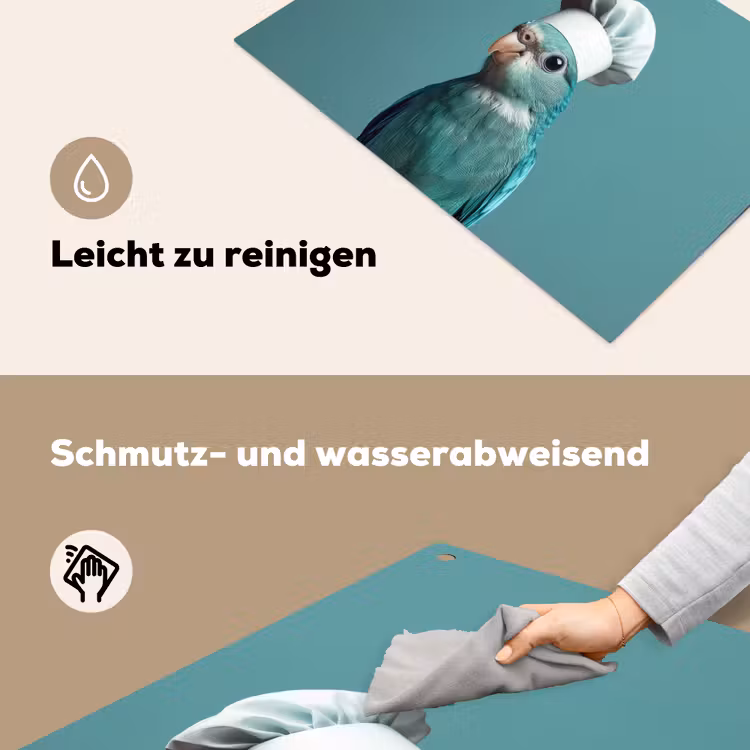 Parkiet - Vogel - Koksmuts - Cute Inductie beschemer met haakjes klein -ky-schoon-de