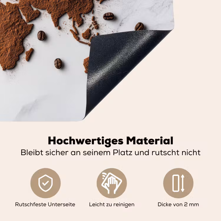 Wereldkaart - Koffie - Marmer Inductie beschemer met haakjes klein -ky-onderkant-de