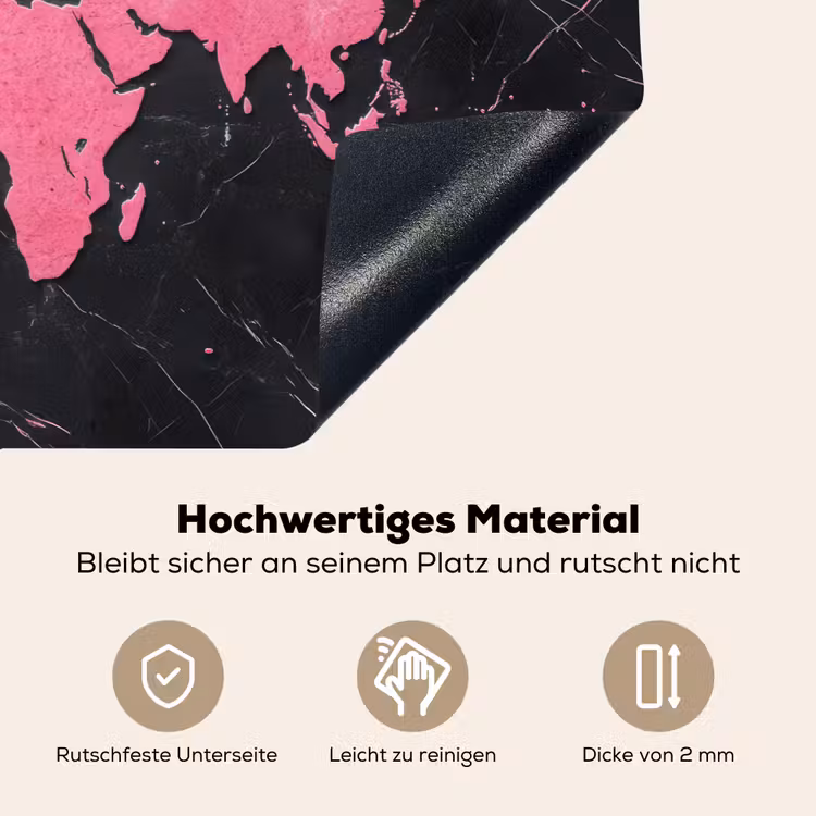 Wereldkaart - Roze - Marmer Inductie beschemer met haakjes klein -ky-onderkant-de