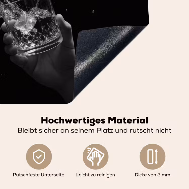 Whickyglazen - Ijs - Spetters - Zwart Inductie beschemer met haakjes klein -ky-onderkant-de