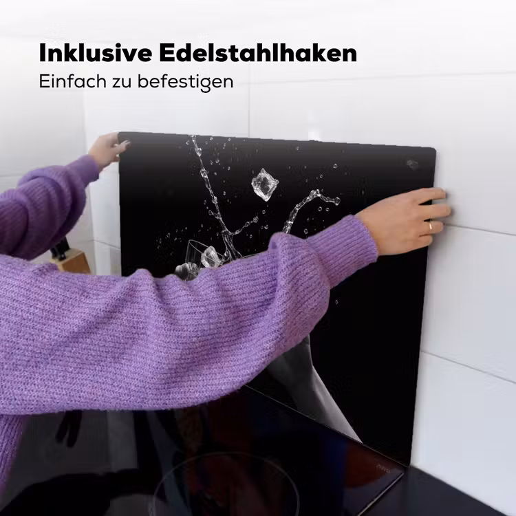 Whickyglazen - Ijs - Spetters - Zwart Inductie beschemer met haakjes klein -ky-ophangen-de