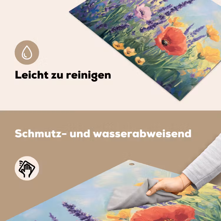 Weide - Bloemen - Kleurrijk Inductie beschemer met haakjes klein -ky-schoon-de