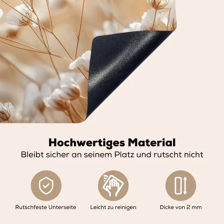 Wilde - Bloemen - Wit Inductie beschemer met haakjes klein -ky-onderkant-de