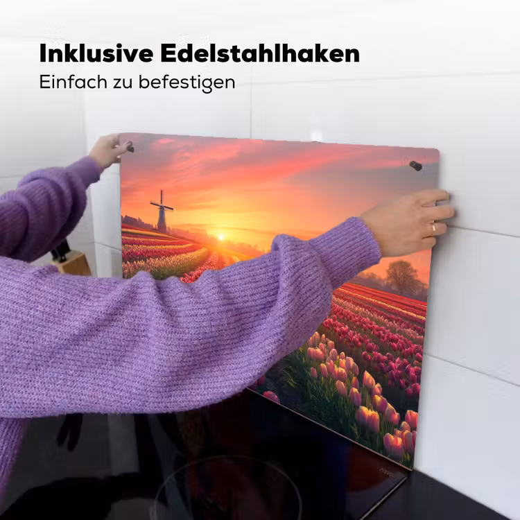 Windmolen - Zonsondergang - Landschap Inductie beschemer met haakjes klein -ky-ophangen-de