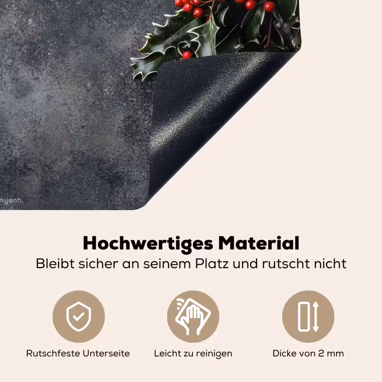 Winter - Hulst - Kerst - Beton Inductie beschemer met haakjes klein -ky-onderkant-de