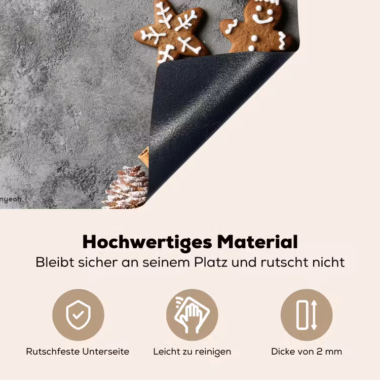 Winter - Kerst - Beton - Dennenappels Inductie beschemer met haakjes klein -ky-onderkant-de