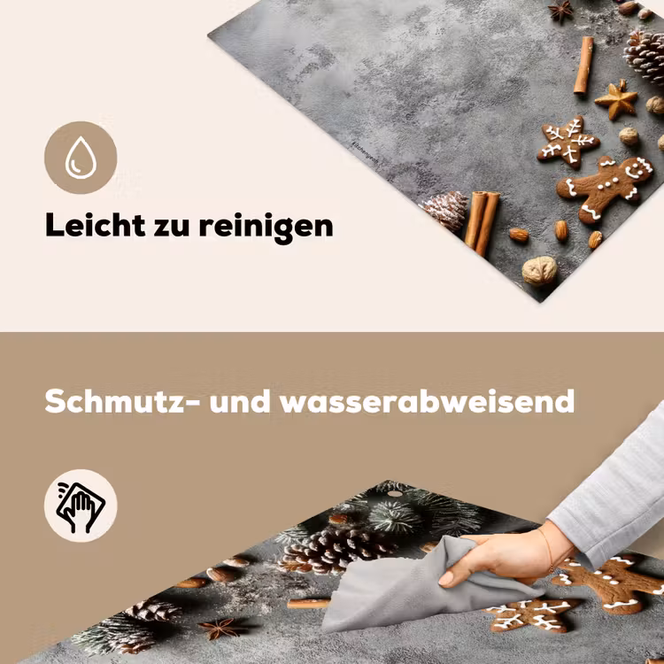 Winter - Kerst - Beton - Dennenappels Inductie beschemer met haakjes klein -ky-schoon-de