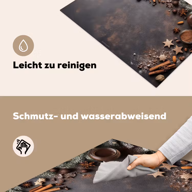 Winter - Kerst - Specerijen - Beton Inductie beschemer met haakjes klein -ky-schoon-de