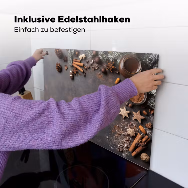 Winter - Kerst - Specerijen - Beton Inductie beschemer met haakjes klein -ky-ophangen-de