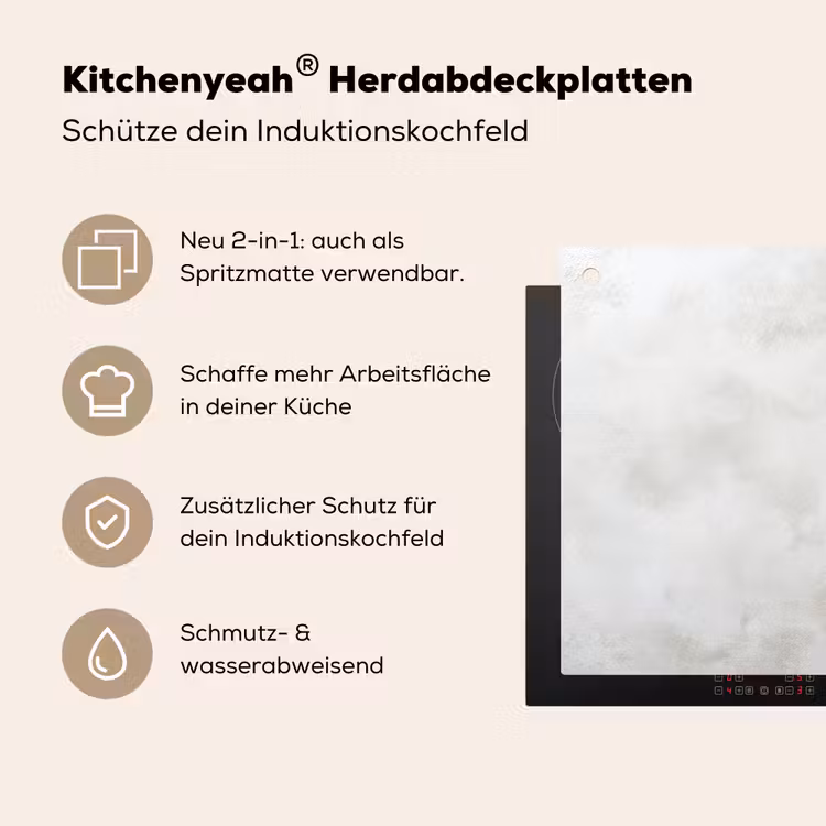 Winter - Kerst - Specerijen - Wit Inductie beschemer met haakjes klein -ky-usp-de