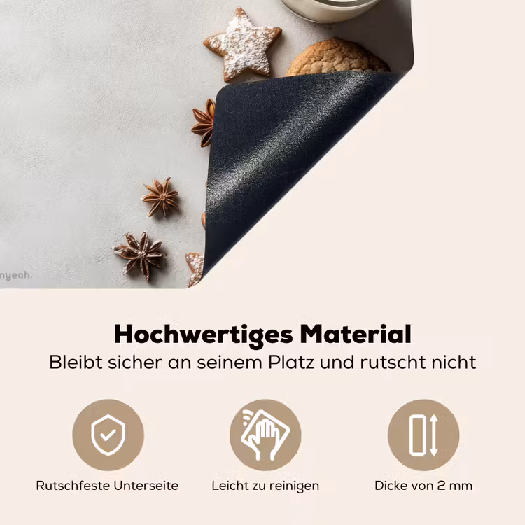 Winter - Kerst - Specerijen - Wit Inductie beschemer met haakjes klein -ky-onderkant-de