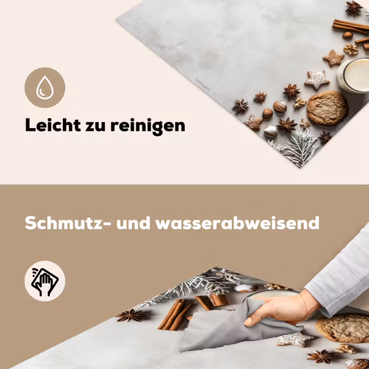 Winter - Kerst - Specerijen - Wit Inductie beschemer met haakjes klein -ky-schoon-de