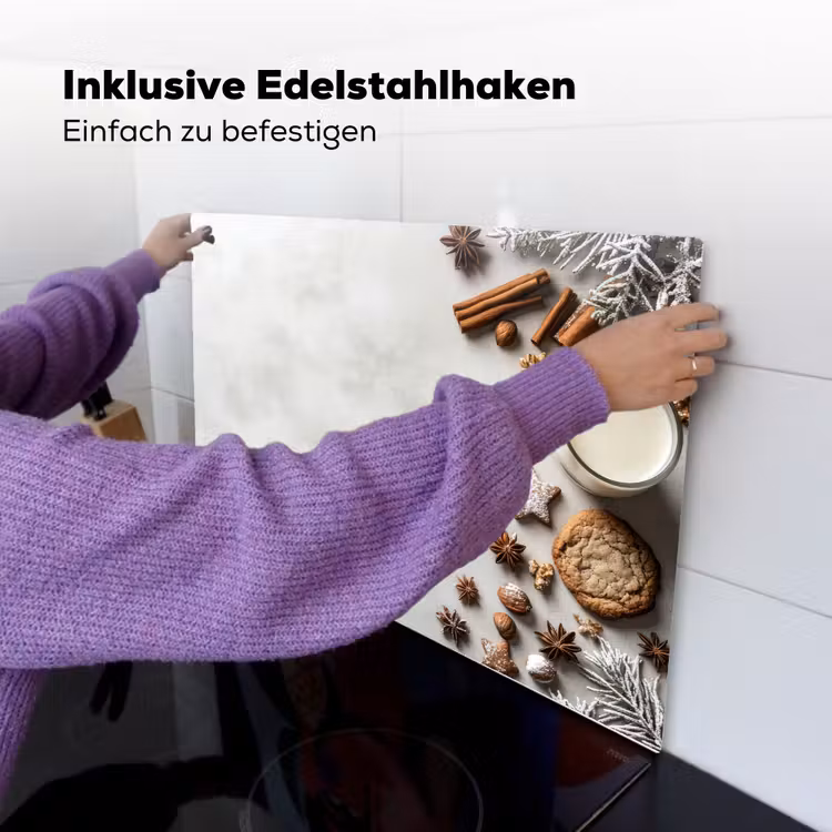 Winter - Kerst - Specerijen - Wit Inductie beschemer met haakjes klein -ky-ophangen-de