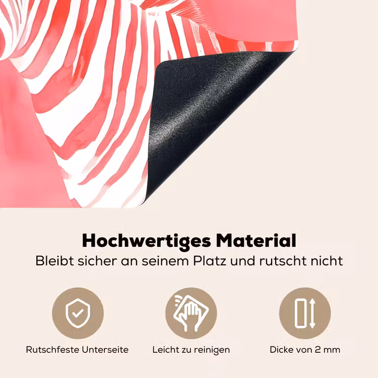 Zebra - Pink - Verf Inductie beschemer met haakjes klein -ky-onderkant-de