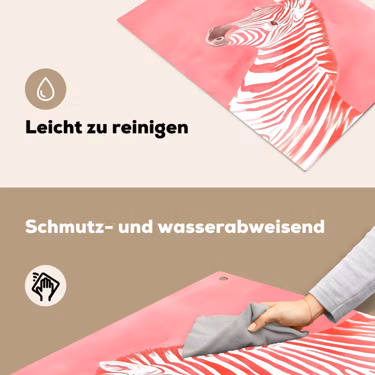 Zebra - Pink - Verf Inductie beschemer met haakjes klein -ky-schoon-de