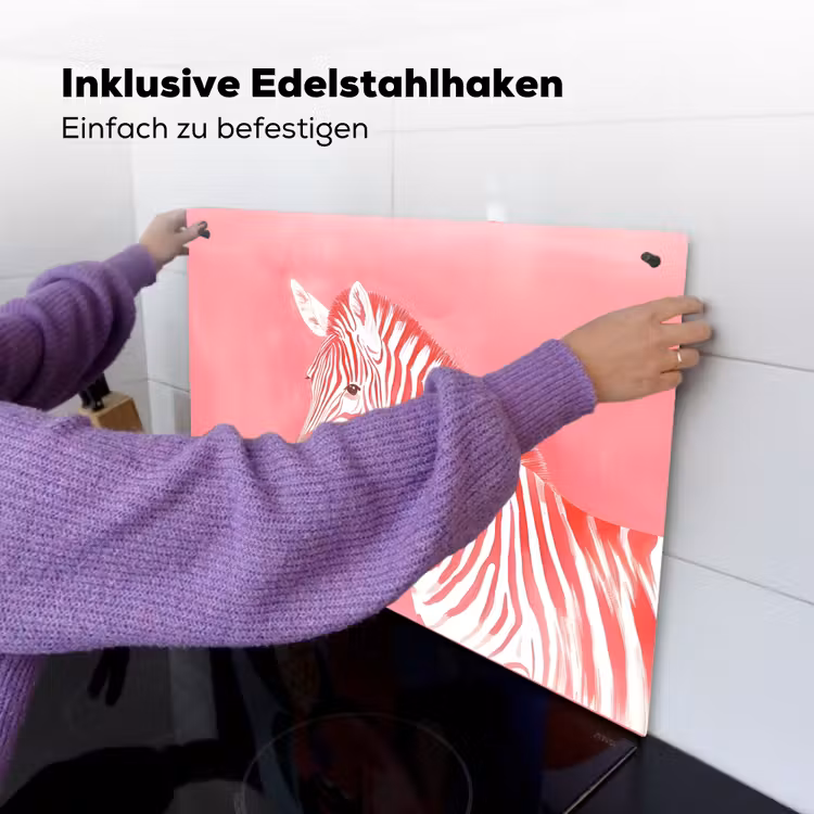 Zebra - Pink - Verf Inductie beschemer met haakjes klein -ky-ophangen-de