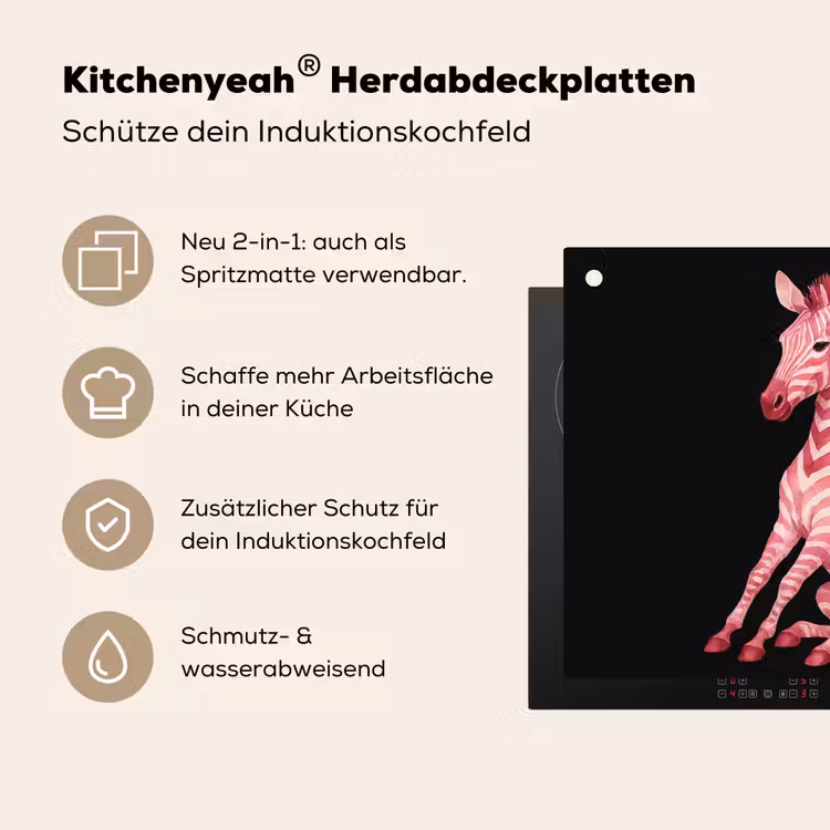 Zebra - Roze - Gestreept Inductie beschemer met haakjes middel -ky-usp-de