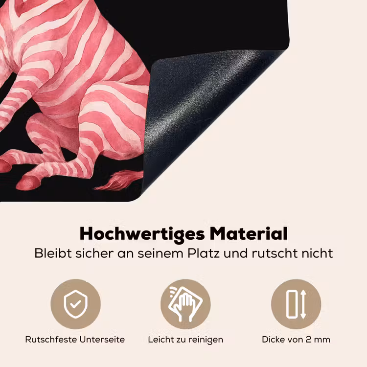 Zebra - Roze - Gestreept Inductie beschemer met haakjes middel -ky-onderkant-de