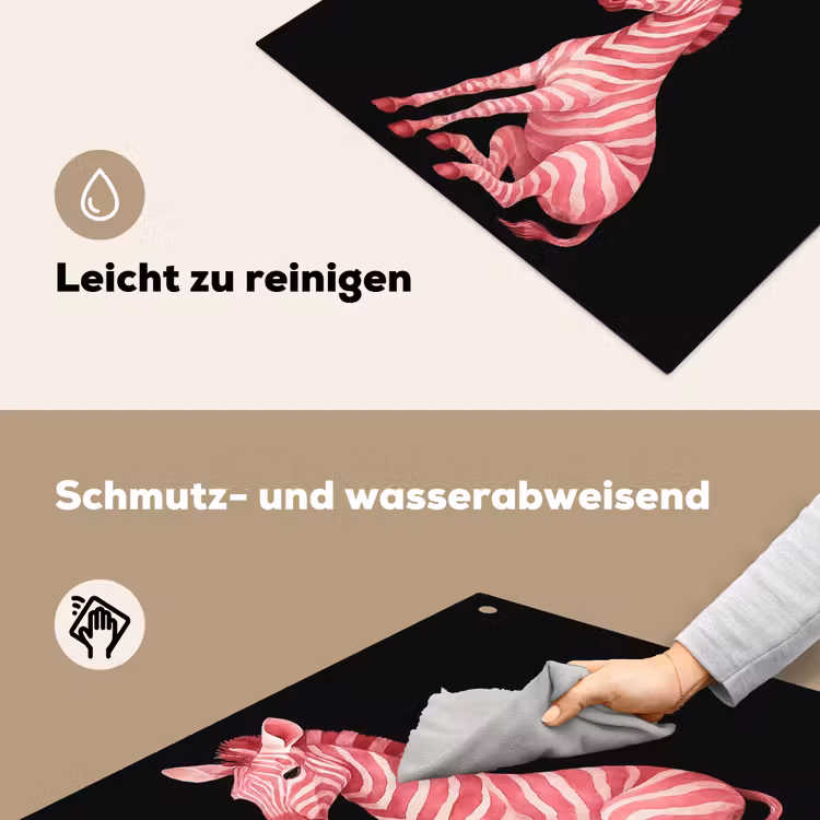 Zebra - Roze - Gestreept Inductie beschemer met haakjes middel -ky-schoon-de