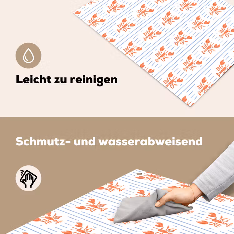 Zee - Kreeft - Oranje - Blauw Inductie beschemer met haakjes klein 777 -ky-schoon-de