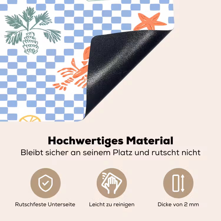 Zee - Sfeer - Zeilboot - Blauw Inductie beschemer met haakjes klein 777 -ky-onderkant-de