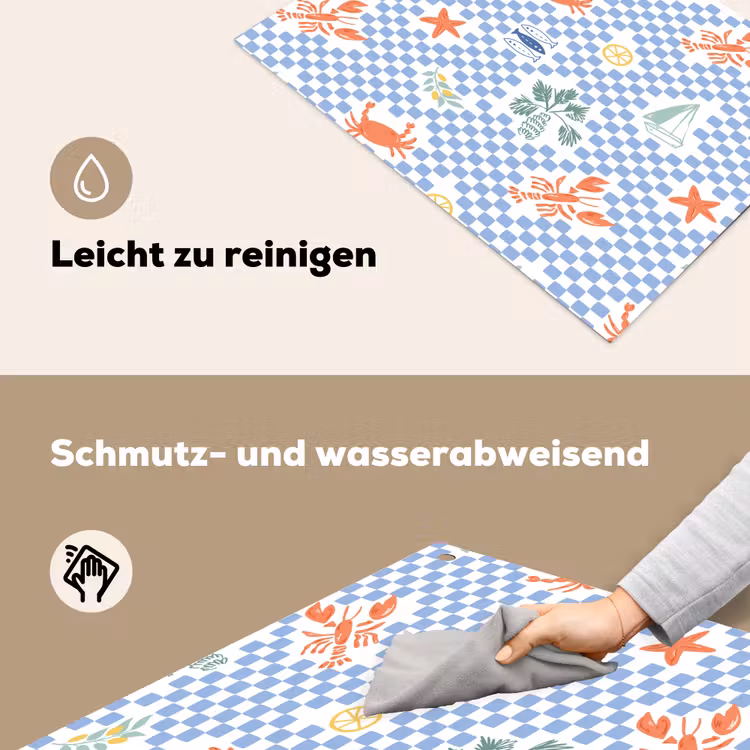 Zee - Sfeer - Zeilboot - Blauw Inductie beschemer met haakjes klein 777 -ky-schoon-de